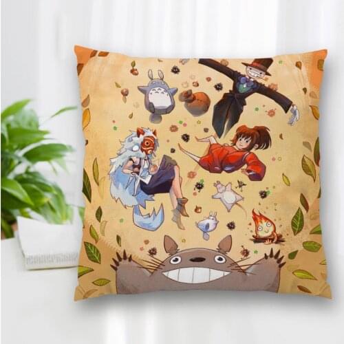 New Studio Ghibli Anime Pillow Slips With Zipper Bedroom Home Office Decorative Pillow Sofa Pillowcase Cushions Pillow Cover