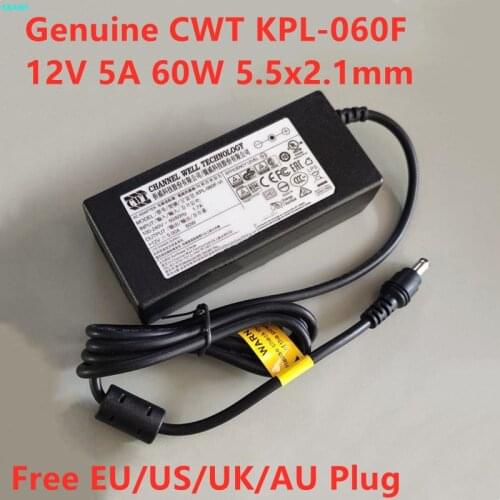 Genuine CWT KPL-060F-VI 12V 5A 60W 5.5x2.1mm CAD060121 Power Supply AC Adapter For ACER ED273UR WQHD ED322Q ED273 Laptop Charger