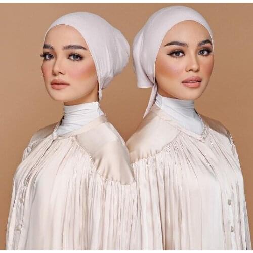 Full Cover Inner Hijab Caps Muslim Islamic Stretch Turban Caps Underscarf Bonnet Solid Under Scarf Caps Musulman Turbante Mujer