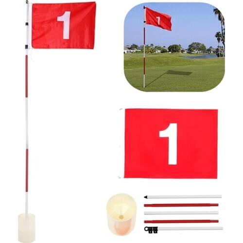 Portable Detachable Golf Flagsticks Putting Green Flags Hole Cup Set Golf Pin Flags for Driving Range Outdoor Backyard Golf Hole