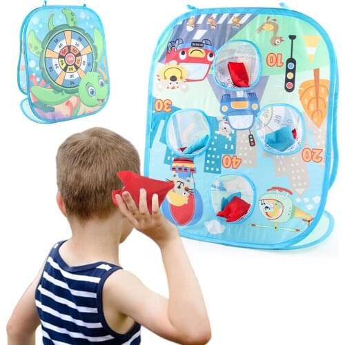 Portable Sand Bag Toss Game Set for Boys Girls Gift Double Sided Home Family School Cornhole Board Games