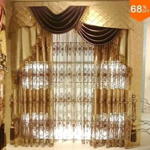 Dubai Luxury Magnetic curtains tulle for living room Gold Door curtain Hotel curtains Ancient Times For The Kind tulle curtains