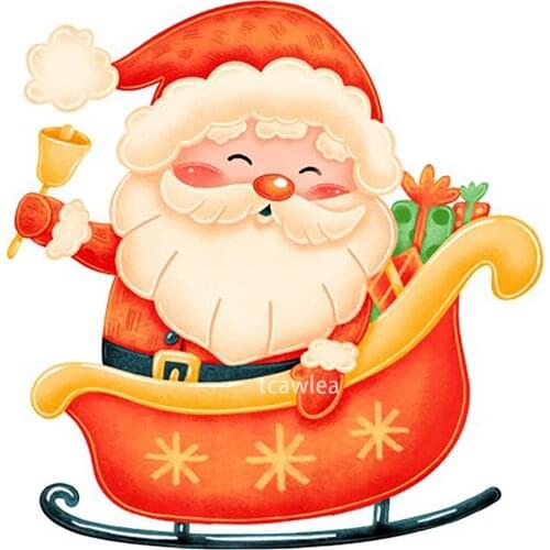 Christmas Trailer Bells Gifts Santa Metal Cutting Dies Stencil Craft DIY Scrapbooking