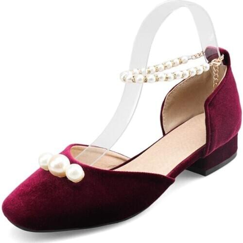 Big Size Pearl decoration high heels sandals women shoes woman summer ladies