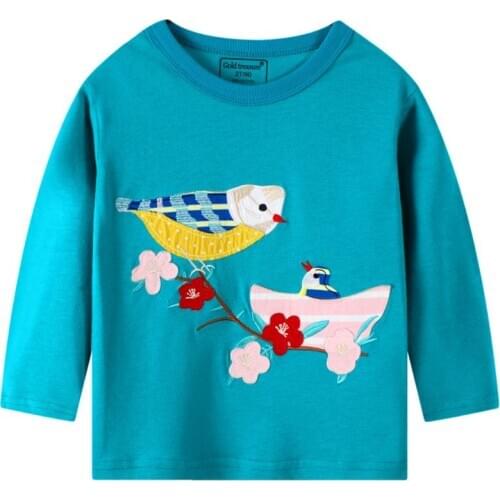 Cute And Exquisite Embroidery Men And Women Baby Long-sleeved T-shirt Summer New Style Childrens Clothing Girls Cotton Printed