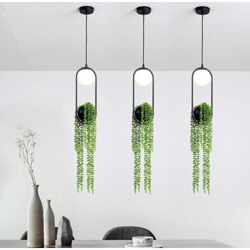Nordic DIY Plant Pendant Lights Skygarden Flower Pot Led Hanging Lamp Dining Room Restaurant Light Fixtures Kitchen Home Decor