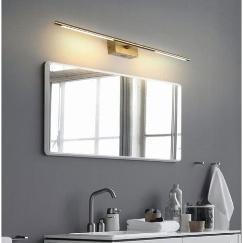 LED Mirror Wall Lamp Vanity Light Makeup Lamp for Waterproof Bathroom Cabinet Minimalist Design Gold Luster Fixtures 85-265V
