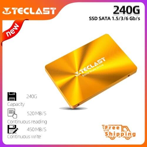 Teclast Full New SATA SSD 2.5" 240 GB Internal Solid State Drive Hard Disk For Laptop&Desktop 520MB/s SATA 1.5/3/6 GB/s