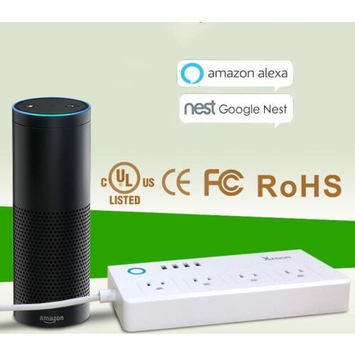 US Fast charging USB us smart socket Amazon ALEXA Google Google sound controllingAC110-240V