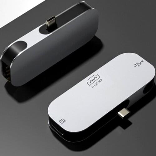 3 in 1 USB C Hub Type C To 4K HDMI-Compatible USB 3.0 Aluminum Alloy Shell 100W PD Adapter for Android Phone Laptop PC MAC OS