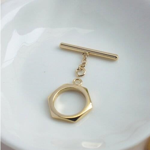Vacuum plating gold OT Clasps Fashion Toggle Buckle Connectors For Bracelet Necklace Jewelry Making 2 sets