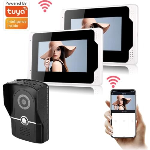 1080P Camera Wired Video Doorbell Iintercom for Home 7inch Touch Screen Monitor with Tuay APP Smart Door bell