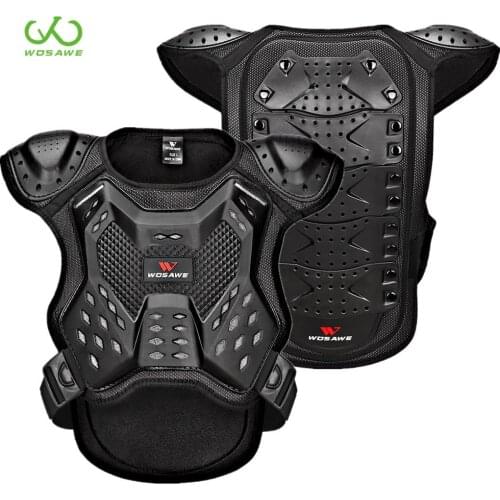 WOSAWE 5-15 Years Old Kids Motorcycle Armor Back Bandage Spine Protector Roller Bike Bicycle Ski Body Support Safe Vest Jackets