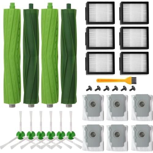 Roller brushes Replacement Parts for iRobot Roomba i7 i7+/i7 Plus E5 E6 Vacuum Cleaner Side Brush Filter Dirt Disposal Bags
