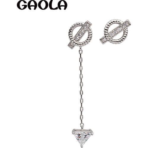 GAOLA High Quality Long Link Chain AAA Cubic Zirconia Women Dangle Earrings Fashion Jewelry For Party GLE6548