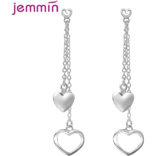 925 Sterling Silver Cute Heart Drop Earrings For Women Girls Wedding 2021 Trendy Luxury Jewelry Valentines Day Gift