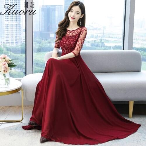 Size 4XL Women Midi Dress Robe Rouge Mesh Vestidos De Fiesta O Neck Embroidery Splicing Spring Autumn Blanche Dresses For Party