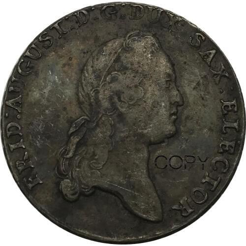 1775 EDC Thaler German States Saxony Cupronickel Plated Silver Copy Coin