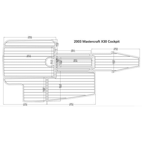 2003 Mastercraft X30 Cockpit Pad Boat EVA Teak Decking 1/4" 6mm