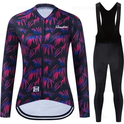 2021 Cycling Jersey Long Sleeve Women New Spring Cycling Clothing Female Bike Clothes Sports Wear 19D Gel Pants Suit Breathable