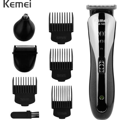 KEMEI 3 In 1 Rechargeable Hair Clipper Strong Power Steel Cutter Nose Beard Trimmer Shaving Machine for Men Beard Razor 40G