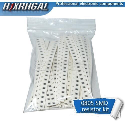 36Value * 20PCS =720PCS 0805 SMD Resistor Kit 1% 1/8W (1ohm~10M ohm) component diy samples kit new and original hjxrhgal