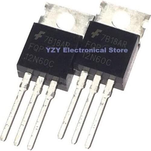5PCS/LOT FQP12N60C TO-220 FQP12N60 12N60C New Original In stock IC