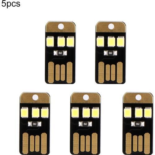 5pcs/lot Mini Pocket Card USB Power LED Keychain Night Light 0.2W USB LED Bulb Book Light For Laptop PC Powerbank Night Lamp