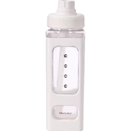 700/900ml Water Bottle With Straw Sport Plastic Portable Square Drinking Bottle For Girl Cute Juice Tea Water Cups