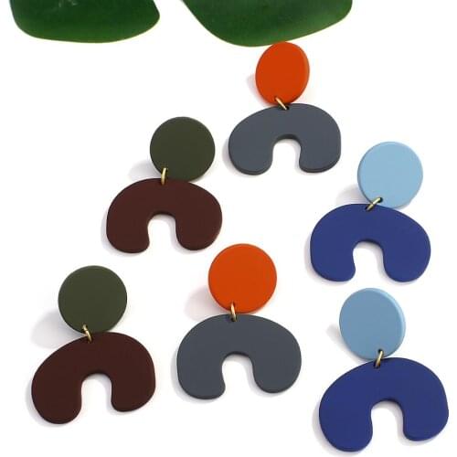 AENSOA Trendy Design Korean Cute Acrylic Drop Earrings for Women 2020 Statement Geometric Earrings Party Jewelry