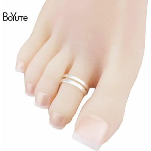 BoYuTe 5Pcs Fashion Women Foot Jewelry Metal Brass Adjustable Silver Gold Toe Ring