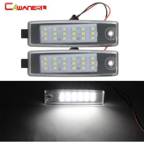 Cawanerl For Toyota RAV4 Hiace Vanguard 2 Pieces Car Accessories LED Lamp Number License Plate Light Kit White 12V Styling