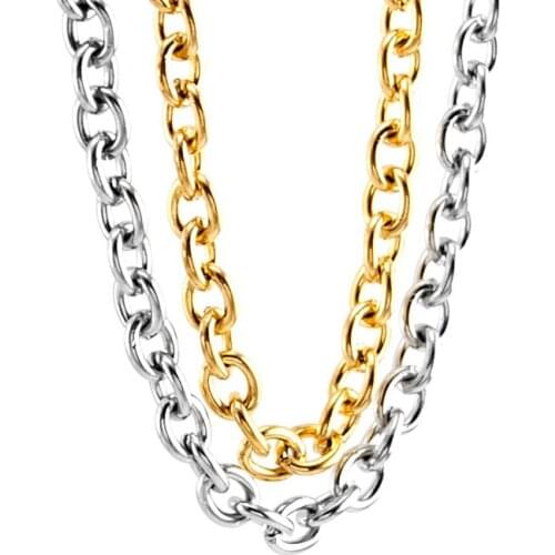 Sell in meter 8mm rolo cable chain NO Clasp stainless steel thick heavy chain for men DIY jewelry making part wholesale necklace