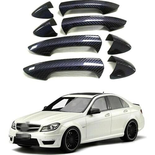 Carbon Fiber 4 Door Handle Cover Fit For Mercedes-Benz W204 A B C E S GLA GLK CLA CLS GLE SLK SLC CLASS