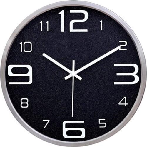 Black Metal Wall Clocks Creative Living Room Simple Modern Digital Wall Watches Home Decor Duvar Saati Kitchen Nordic Design B20