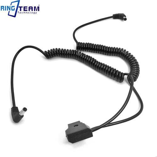 DTap D-Tap Split to 2x 5.5*2.5mm DC Angled (In - Out + ) Coiled Stretch Power Cable For Sony Light Lamps & More
