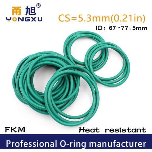 Fluorine rubber Ring FKM O-ring Seal CS5.3mm ID67/68/69/70/71/72/73/75/76/77.5*5.3mm O Ring Seal Gasket Oil Ring Sealing Washer