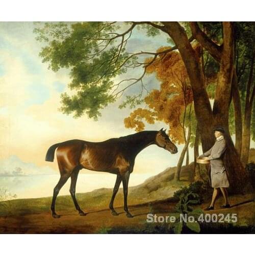 Paintings by George Stubbs Shark with his Trainer Price in a River Landscape bedroom decor oil on Canvas Handmade High quality