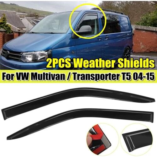 2PCS Front Car Window Wind Sun Rain Visor Deflectors Tinted Windows Shield For VW Multivan Transporter T5 2004 2005 2006-2015