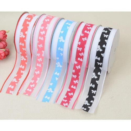 Organza Ribbon Grosgrain Printed Bow Kont 38mm High Quality DIY Clothing Applique Gift Wrapping Hair Accessories BBXU-117
