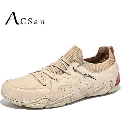Genuine Leather Men Casual Shoes ag Lace Up Sneakers Big Size 48 47 Driving Shoes Solid Color Mens Trainers Fashion Footwear