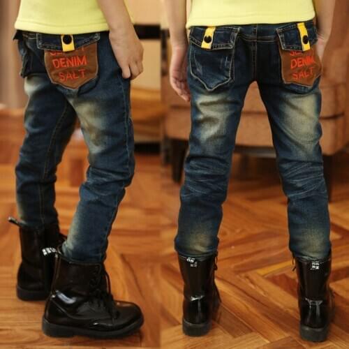 2020 new spring and autumn childrens denim pants fashion hip-hop boys jeans cartoon holes jean for boy denim long trousers