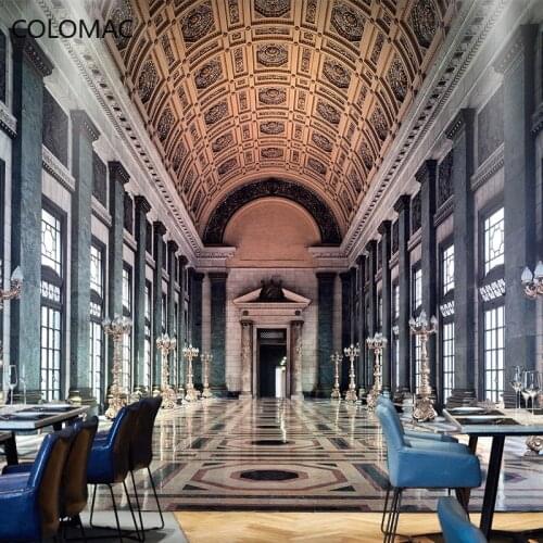 Colomac Custom European Palace Architecture Wallpaper 3D Visual Extension Restaurant Decor Mural Room Decorative Drop Shopping