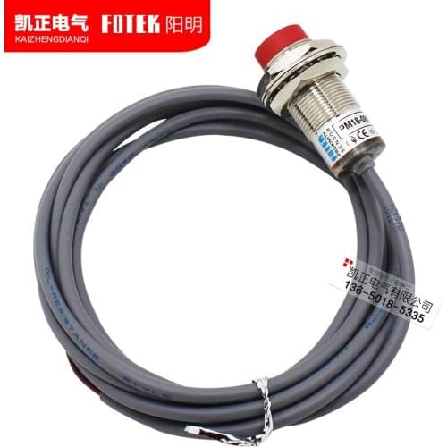 Original authentic Taiwan normally open FOTEK proximity switch PM18-08N-S NPN short tube type distance 4mm cable length 2m
