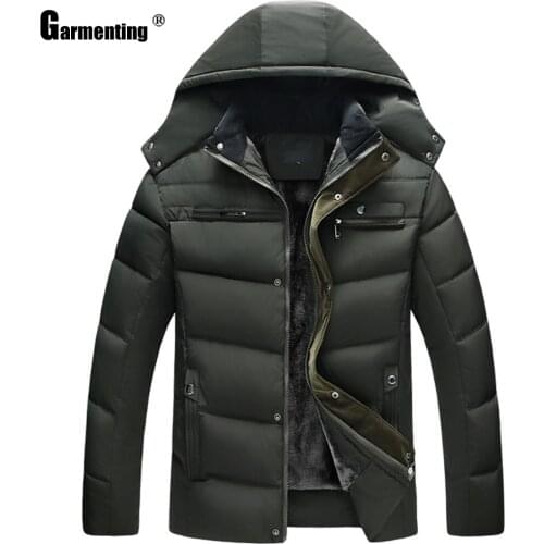 Garmenting Men Trendy 2021 Hooded Tops Cotton Parkas Coat European and American style Mens Pleated Outerwear Winter Warm Jackets