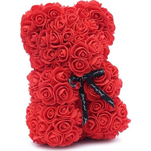 Foam Rose Bear 25cm Artificial Flower Roses Bear for Valentine Day Gift