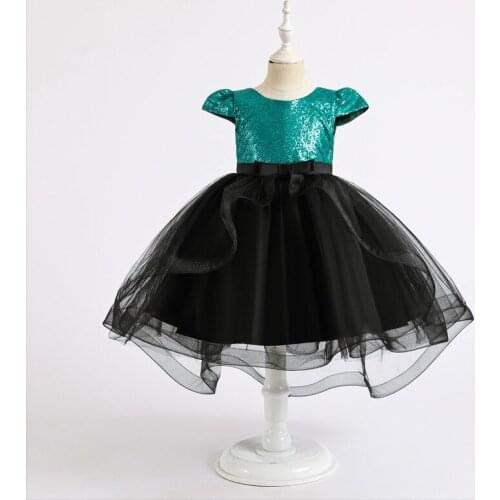 Girls Dress Sweet Style Mesh Trailing Poncho Skirt Childrens Candy Princess Skirt Lantern Sleeve Dress