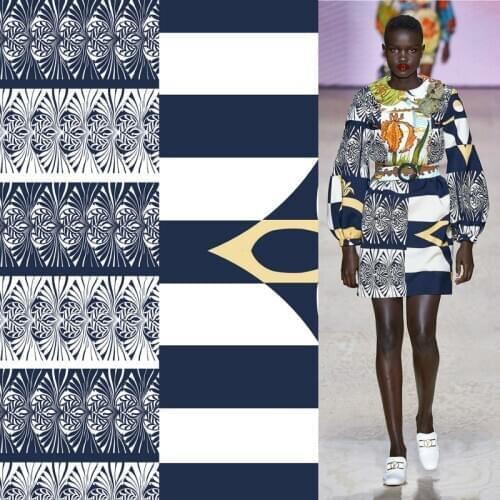 Customized new European and American fashion printing fabrics imitation silk satin fabric for DIY sewing of dress shirts