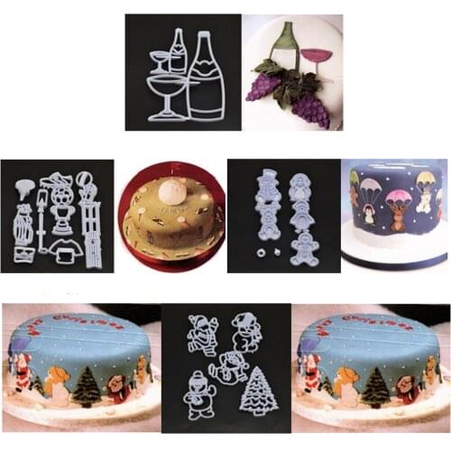 Popular Christmas Series Sports Tools Cup Bottle Snowman Mould Shape Chocolate Cake Mold Home Kitchen Fondant Decorating Baking