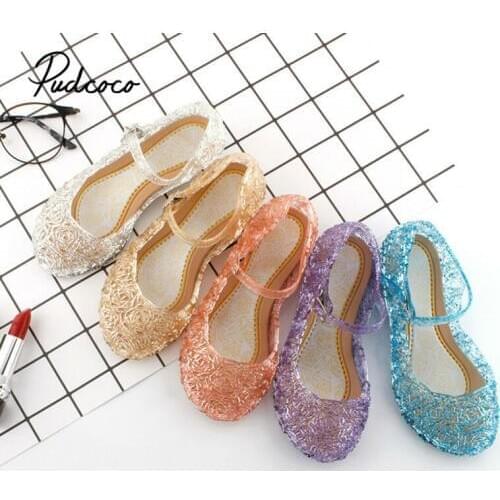 Pudcoco 2019 Girls Party Shoes Princess Shoes Glitter Crystals Kids Shoes Summer Sneaker Children Christmas Gift 25-29 Size